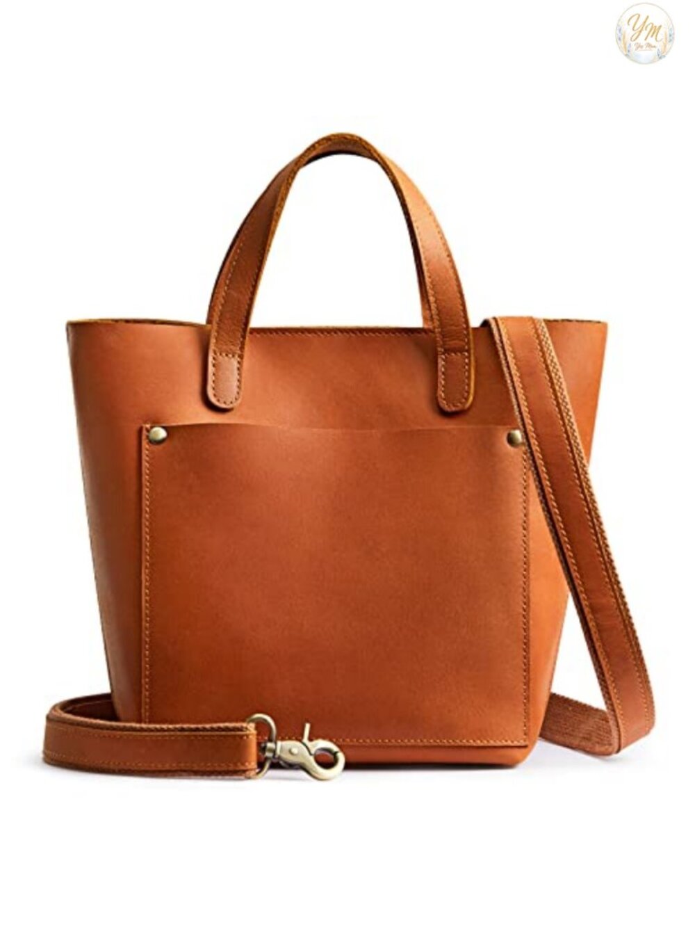 Genuine Leather Crossbody Satchel Handbag Tote with Magnetic Closure,